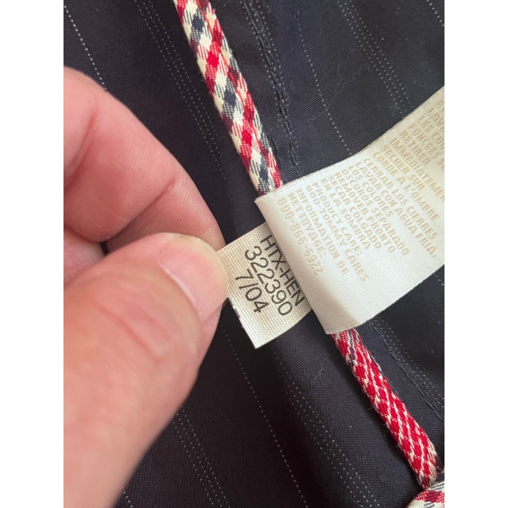 Tommy Hilfiger Blazer Womens 24 Navy Excellent Pinstripe Cotton Stretch Y2K - Picture 12 of 13